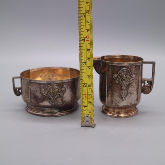 Beautiful Antique Silver Plated Cream & Sugar Set | Marked WMF EP - Picture 8 of 8